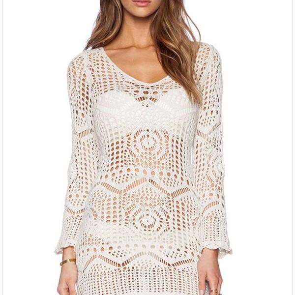 Women Summer Sexy Hollow Out Long Sleeve Lace Dress Club Dress On Luulla